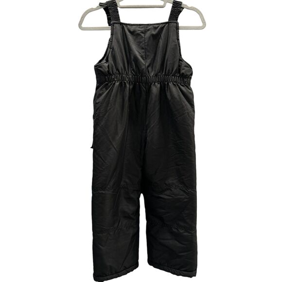 London Fog Black Kids Snow Pants Overalls with Cute Patches Pockets Adjustable - Picture 3 of 9